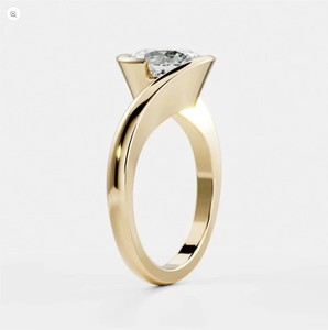 Anillo de Moissanita con Corte Ovalado, Plata de Ley 925, Chapado en Oro Amarillo, Anillo de Compromiso, Promesa, Boda, Aniversario, Regalo para Ella - Product Image 2