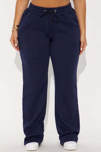 Hot Selling Women Wide Leg Cargo Sweatpants Oversized Fit Cotton Fleece Breathable Pocket Sport Pants Plain Blank Gym <b>Joggers</b> - Product Image 5