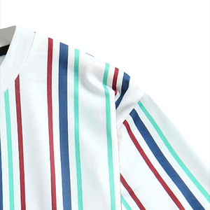 Camiseta Casual de Verano para Hombre, Estilo Urbano, Colores Personalizables, Rayas de Calidad Superior, Letras Bordadas - Product Image 4