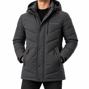 Veste parka d'hiver pour homme, col montant uni, rembourrée en coton, vêtement d'extérieur décontracté avec excellente respirabilité, OEM - Product Image 1
