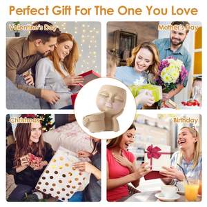 Pot de fleurs en résine à double ouverture en forme de tête de femme pour filles, pour plantes d'intérieur et d'extérieur, fleurs et succulentes, avec trou de drainage pour une meilleure croissance - Product Image 4