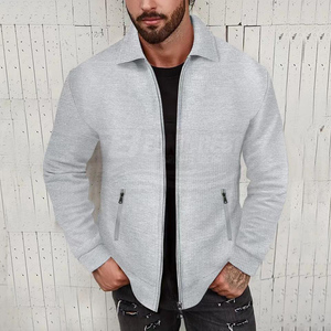 Nouvelle veste décontractée pour homme, coupe slim, hiver, col montant, imprimé lettres, couleur unie, poches zippées, manches longues, service OEM, fabricant, vente en gros - Product Image 3