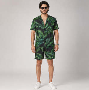 Chemises de plage imprimées personnalisées Hawaïennes pour hommes – Coupe ample, manches courtes, boutonnées, motif floral tropical, idéales pour les vacances d'été et la plage - Product Image 1
