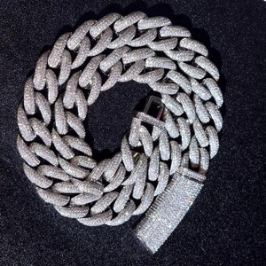 Cadena Cubana de Diamantes Cultivados en Laboratorio de la Mejor Calidad, Oro Sólido Genuino, Joyería Hip Hop, Venta al Por Mayor Disponible - Product Image 5