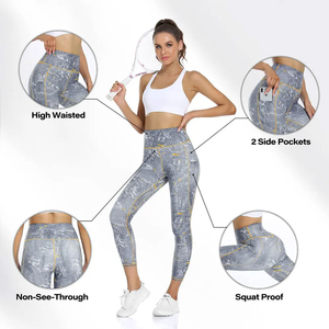 Vente en gros de 1 pièce de vêtements de yoga et de fitness pour femmes, capri de sport de haute qualité, impression personnalisée, léger, capri de sport pour femmes OEM - Product Image 4