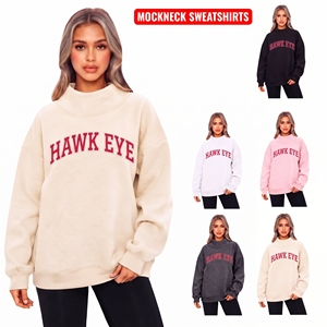 Customized Varsity <b>Sweaters</b> Slouchy Mockneck Sweatshirt <b>Turtleneck</b> Sweatshirt Mock Neck Sweatshirt High Neckline <b>Sweater</b> - Product Image 1
