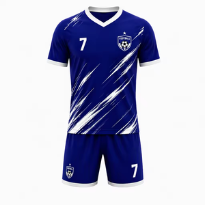 ชุดฟุตบอลชายแบบกำหนดเอง เสื้อแขนกุด กางเกงขาสั้น ถุงเท้า เอวยางยืด แห้งเร็ว ระบายอากาศได้ดี - Product Image 1