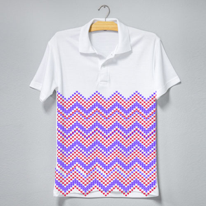 Polo en coton pour homme, manches courtes, motif géométrique imprimé, décontracté, respirant, tricoté, coupe classique - Product Image 5