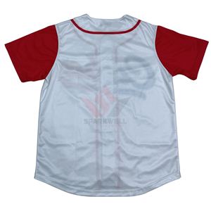 Maillot de baseball Cuba pour homme, blanc et rouge, manches courtes, boutons sur le devant, polyester, coupe classique, toutes saisons, impression du nom de l'équipe - Product Image 2