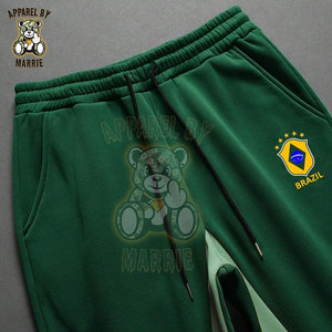 Ensemble de survêtement en coton uni mélangé PC, fabrication OEM, marque privée, vêtements de sport, ensemble jogging deux pièces, décontracté, hiver, épais, pour hommes - Product Image 4