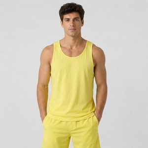 Camiseta sin mangas transpirable para hombre, ligera, de mezcla de algodón, para gimnasio, entrenamiento, correr, fitness, informal, atlética. - Product Image 4