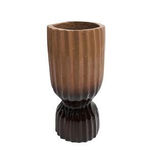 Florero de Metal de aluminio para decoración del hogar, maceta de estilo moderno esmaltada de dos tonos para mesa, a granel - Product Image 1