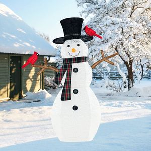 Muñeco de Nieve Iluminado de 4.2 Pies con Pájaros Rojos, Decoración Navideña Inflable para Jardín - Product Image 5