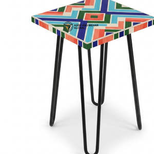 Luxury Blue Bone Inlay <b>Stools</b> <b>Table</b> – Artisan Handmade Statement Side <b>Table</b> Ottomans - Product Image 6