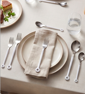 Minimalist Flatware Set With <b>Plastic</b> Handles High <b>Mirror</b> Polish Dishwasher Safe For Catering Use And Kitchen Use - Product Image 5