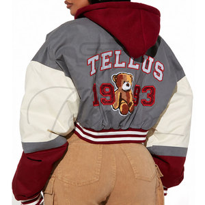 Chaqueta Varsity de Lana Corta Personalizada de Alta Calidad para Mujer, Transpirable, para Tallas Grandes, Uso en el Gimnasio y en Invierno - Product Image 3