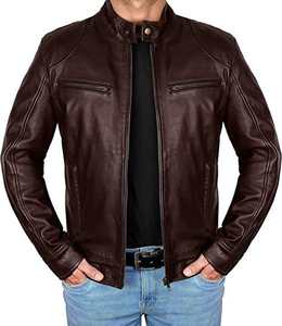 Elegante Chaqueta de Cuero Genuino para Hombre, Diseño a Prueba de Viento con Logotipo Frontal, Color Personalizado, Servicio OEM - Product Image 3