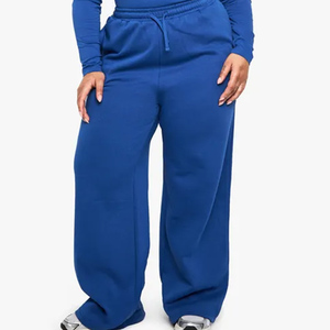 กางเกงจ็อกเกอร์ผู้หญิงสีน้ำเงินแบบขายส่งสั่งทำพิเศษ รุ่น IYKYK ทรงตรง ผ้าฟลีซ ป้องกันไฟฟ้าสถิต ใส่สบายในฤดูหนาว - Product Image 6