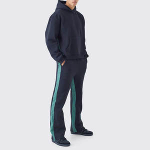 Nouvel ensemble de survêtement polaire 2-en-1 élégant pour homme, coupe régulière, respirant, écologique, coupe-vent, décontracté, uni, pour le jogging hivernal - Product Image 6