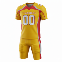 Ensemble maillot et short de football américain personnalisé, imprimé par transfert thermique, respirant, coupe-vent, imperméable et écologique, 100 % coton