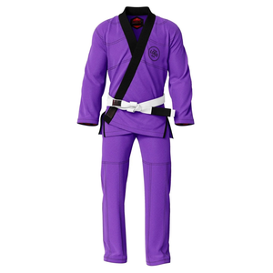 Uniforme de BJJ CusPurple, 100% Algodón, Tejido Perlado, Transpirable, Corte Regular, para Adultos, Artes Marciales, Cinturón Azul Incluido, Marca Privada - Product Image 1