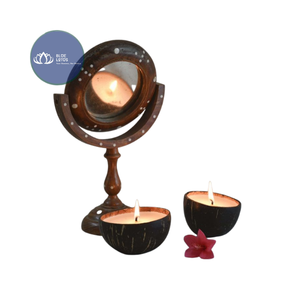 [MEILLEURES VENTES] |   Bol à bougie en coquille de noix de coco fait main, écologique, pour la décoration et le parfum d'intérieur, bleu, vente en gros, Vietnam - Product Image 1