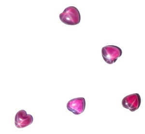 Cœur de rubis étoilé transparent 4x4 mm 0,5 carat, cabochon poli créé en laboratoire avec effet étoile à 6 branches pour la fabrication de bijoux - Product Image 6