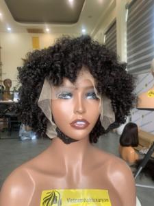 วิกผมต่อจากผมจริงสำหรับผู้หญิงวิกผมสั้นหยิกเป็นลอนแบบเต็มศีรษะสำหรับฤดูใบไม้ผลิ - Product Image 2