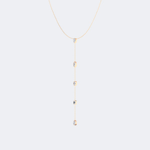 Collier de luxe plaqué or 18 carats avec diamant de laboratoire taille mixte serti clos 1,25 carat total - Product Image 2