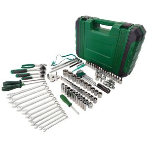 Ensemble d'outils mécaniques de 124 pièces, jeu de douilles à cliquet de 1/2 ", 1/4 ", 3/8 ", douilles métriques et clés - Product Image 4