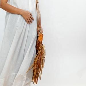 New Best Seller Hand Tooled Leather Western Women Crossbody Purse Hair On Cowhide Fringe <b>Conceal</b> Carry Genuine Leather Handbag - Product Image 5