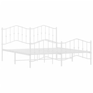 Cadre de lit en acier blanc thermolaqué 72 x 84 pouces – Catégorie de produits : Lits métalliques - Product Image 4