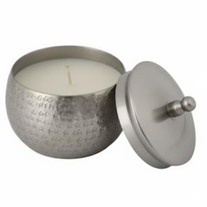Wholesale Modern Silver Hammered Metal Candle <b>Jar</b> With Lid Aluminium Candle Holder For Home <b>Decor</b> Factory Direct Supplier - Product Image 1