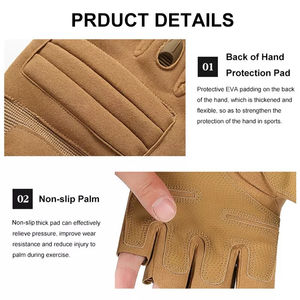 Gants tactiques demi-doigts 2026 pour l'alpinisme et l'entraînement en extérieur, respirants, antidérapants, en cuir, fabriqués au Pakistan - Product Image 5