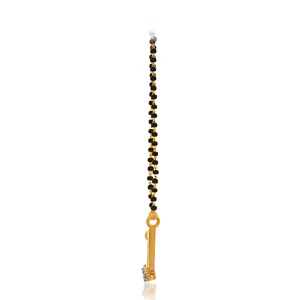 Elegant Women's Classic Rose Gold Plated 18K Yellow Gold Black Beaded <b>Long</b> <b>Necklace</b> Floral Drop Pendant IGI Certified Diamonds - Product Image 3
