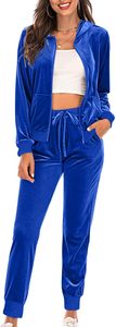 Ensemble de survêtement en velours premium pour femmes, deux pièces, sweat à capuche à fermeture éclair à manches longues et pantalon assorti, tenue décontractée d'hiver - Product Image 5