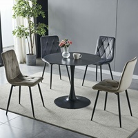 Ensemble de table à manger ronde moderne OKAY avec 4 chaises pour salle à manger