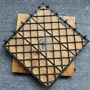 Meilleure vente 300X300X24mm Carrelages de sol extérieur à emboîtement en bois d'acacia 8 lattes motif jardin imperméable et antidérapant - Product Image 4