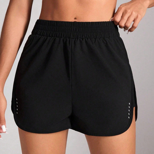 FASMIC INTERNATIONAL <b>Women's</b> High <b>Waist</b> Solid Color Sporty <b>Shorts</b> Breathable Terry Knitted Spandex Polyester <b>Elastic</b> <b>Waist</b> Loose - Product Image 5