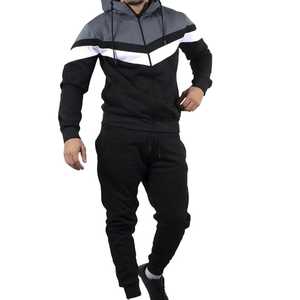 Sudadera con capucha y cremallera larga, pantalón 70% poliéster 30% algodón 380GSM, chándal para hombre con diseño de logotipo personalizado, impresión, bordado, etc. - Product Image 1