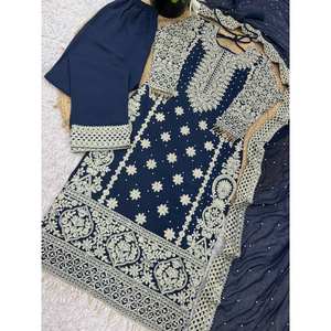 Hermoso conjunto de top, pantalón y dupatta de gasa con bordado de lentejuelas - Product Image 6