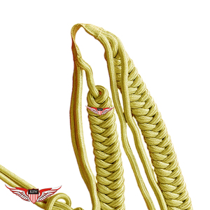 Aiguillette de parade allemande dorée tressée en aluminium, cordon d'épaulette allemand, cordon d'épaulette - Product Image 3