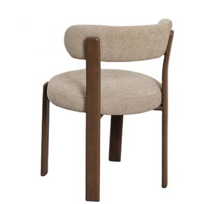Sedia da Pranzo Moderna ed Elegante in Tessuto Marrone Imbottito con Schienale Curvo e Gambe in Ferro per <span class=keywords><strong>Cucina</strong></span> e Sala da Pranzo - Product Image 2