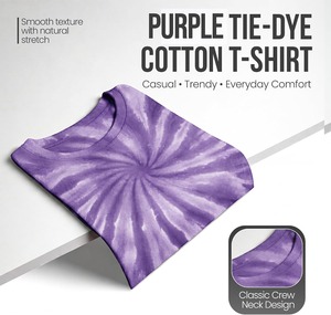 T-shirt tie-dye tendance pour homme, manches courtes, motif tourbillon unique, coupe décontractée, style affirmé - Product Image 6