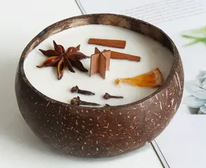Milieuvriendelijke Natuurlijk Geurende Soja Wax Kokosnoot Kommen Kleine Shell Kaars Groothandel Voor Kind Soja Kaars Kokosnoot Kaarsen
