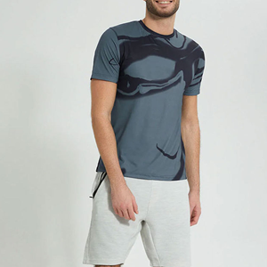 Camiseta de Manga Corta para Hombre, de Secado Rápido, con Estampado Abstracto, Corte Ajustado, Cuello Redondo, Estilo Casual - Product Image 6