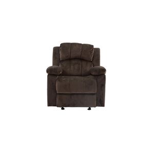 Chocolate Padded Suede Metal <b>Recliner</b> Chair 1pc Motion Rocker Couch for Living Room Furniture - Product Image 6