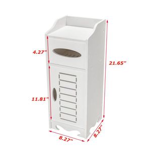White Single Door Bathroom Cabinet Waterproof Design for Bath Vanities - Product Image 5