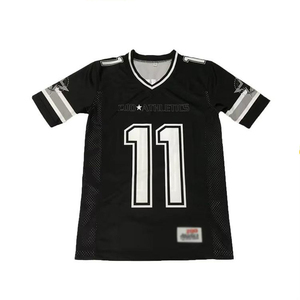 Camiseta de Fútbol Americano Personalizada al por Mayor, 100% Poliéster, Impresión por Serigrafía, Transpirable, Antibacteriana, de Secado Rápido, Ideal para Invierno - Product Image 1