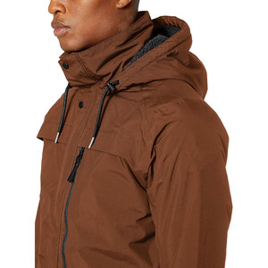Parka Larga con Capucha para Hombre, Color Marrón, Impermeable, de Poliéster, con Cierre de Cremallera y Bolsillos Delanteros - Product Image 2